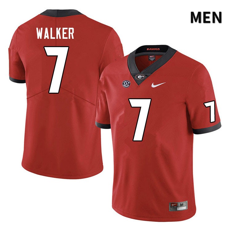 Georgia Bulldogs Men's Quay Walker #7 Red Stitched College UGA Football Jersey 23LX012TC